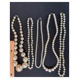 Vintage Faux Pearl Necklace Lot 8 Strands Graduated Costume Jewelry