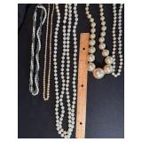 Vintage Faux Pearl Necklace Lot 8 Strands Graduated Costume Jewelry