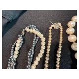 Vintage Faux Pearl Necklace Lot 8 Strands Graduated Costume Jewelry