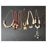 11 Pc Mixed Fashion Necklace Lot Boho Beaded Pendant Statement Styles
