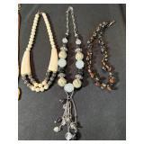 11 Pc Mixed Fashion Necklace Lot Boho Beaded Pendant Statement Styles
