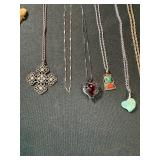 Mixed Costume Jewelry Lot Necklaces Earrings Pendants Shark Tooth