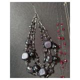 4 Necklaces Mixed Lot w/ S925 Heart Pendant Sterling & Beaded Styles