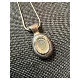 3 Pc Silver Tone Necklace Lot Starfish Sea Glass Oval Pendant