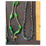 Mixed Costume Jewelry Lot 5 Pc Pewter Pendant Necklaces Bracelet