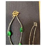 Mixed Costume Jewelry Lot 5 Pc Pewter Pendant Necklaces Bracelet