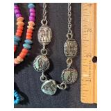Mixed Costume Jewelry Necklace Lot Boho Tribal Shell Beaded 10 Pc