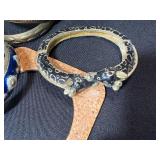 Assorted Vintage Bangle Bracelet Lot Painted Wood Enamel Brass 10 Pc