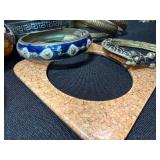 Assorted Vintage Bangle Bracelet Lot Painted Wood Enamel Brass 10 Pc