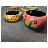 Assorted Vintage Bangle Bracelet Lot Painted Wood Enamel Brass 10 Pc