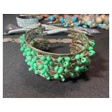 Mixed Costume Jewelry Bracelet Lot Rhinestone Beaded Cuff Bangle 10 Pc