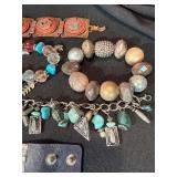 Mixed Costume Jewelry Bracelet Lot Rhinestone Beaded Cuff Bangle 10 Pc