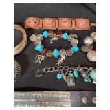 Mixed Costume Jewelry Bracelet Lot Rhinestone Beaded Cuff Bangle 10 Pc