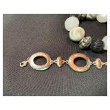 Mixed Fashion Bracelet Lot 4 Silver Tone Coil Beaded Link Bracelets