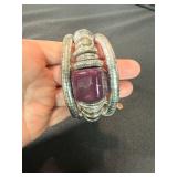 Mixed Fashion Bracelet Lot 4 Silver Tone Coil Beaded Link Bracelets