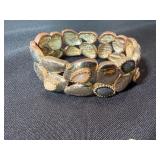 Vintage Costume Bracelet Lot 5 Pc Stretch Cuffs Panel Link Bangle