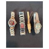 4 Pc Womenâs Quartz Watch Lot Seiko Lorus Westclox TAG Heuer
