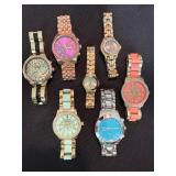 Lot of 7 Geneva Embassy Fashion Quartz Wristwatches As Is
