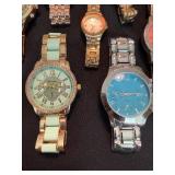 Lot of 7 Geneva Embassy Fashion Quartz Wristwatches As Is