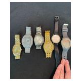 6 Pc Fashion Wristwatch Lot U.S. Polo Assn Jessica Carlyle Rhinestone