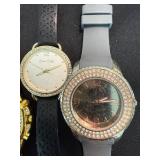6 Pc Fashion Wristwatch Lot U.S. Polo Assn Jessica Carlyle Rhinestone