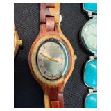 Lot of 7 Fashion Wristwatches Wood Vernier Sevil Turquoise Styles
