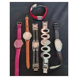 Mixed Fashion Wristwatch Lot Akribos Geneva Fred Belay 6 Pc Repair