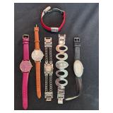 Mixed Fashion Wristwatch Lot Akribos Geneva Fred Belay 6 Pc Repair