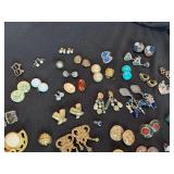 Vintage Costume Jewelry Earrings Lot Clip On Rhinestone Faux Pearl