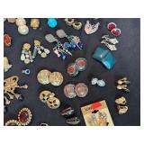 Vintage Costume Jewelry Earrings Lot Clip On Rhinestone Faux Pearl