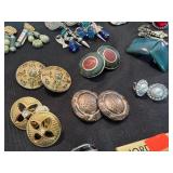 Vintage Costume Jewelry Earrings Lot Clip On Rhinestone Faux Pearl