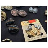 Vintage Costume Jewelry Earrings Lot Clip On Rhinestone Faux Pearl