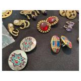 Vintage Costume Jewelry Earrings Lot Clip On Rhinestone Faux Pearl
