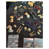 Large Mixed Vintage Costume Jewelry Earrings Lot Clip On Pierced Asst