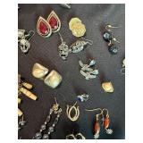 Large Mixed Vintage Costume Jewelry Earrings Lot Clip On Pierced Asst