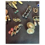 Large Mixed Vintage Costume Jewelry Earrings Lot Clip On Pierced Asst