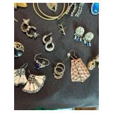 Large Mixed Vintage Costume Jewelry Earrings Lot Clip On Pierced Asst