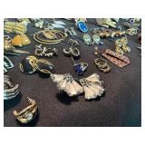 Large Mixed Vintage Costume Jewelry Earrings Lot Clip On Pierced Asst