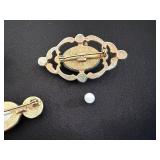 Vintage Costume Jewelry Brooch Pin Lot 7 Pc Butterfly, Bee, Nautical