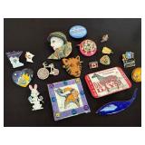 Vintage Brooch Pin Lot Figural Souvenir Enamel Jewelry 15 Pc Good