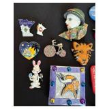 Vintage Brooch Pin Lot Figural Souvenir Enamel Jewelry 15 Pc Good