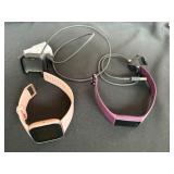 Fitbit Smartwatch Fitness Tracker Lot 2 Chargers Pink Purple -Untested