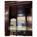 Traditional Lighted Curio Display Cabinet Glass Doors 37x15x78