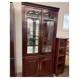 Traditional Lighted Curio Display Cabinet Glass Doors 37x15x78