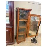 Mission Style Oak Rotating Display Curio Cabinet Glass Front 49in
