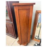 Mission Style Oak Rotating Display Curio Cabinet Glass Front 49in