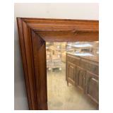 Vintage Wood Framed Wall Mirror Rectangular 25 x 43 Rustic Finish