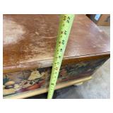 Decorative Wooden Blanket Chest Trunk Rabbit Motif 36in Wide