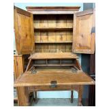 Antique Primitive Pine Secretary Desk Cupboard 34x22x72 Rustic
