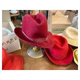 Vintage Womenâs Dress Hat Lot 5 Hats w Mr John Jr Yellow Hat Stand
